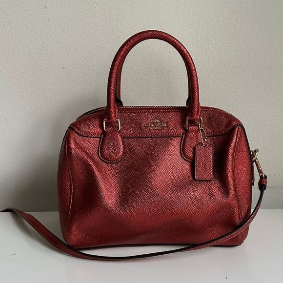 Coach Handbags - Coach Metallic Leather Mini Bennett Satchel